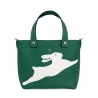 'En L'Air le Sac Lièvre' Sac Cabas Cuir Nappa Vert Pin & Or