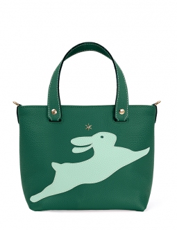 'En L'Air le Sac Lièvre' Nappa Leather Handbag Vert Pin & Gold