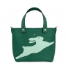 'En L'Air le Sac Lièvre' Sac Cabas Cuir Nappa Vert Pin & Or