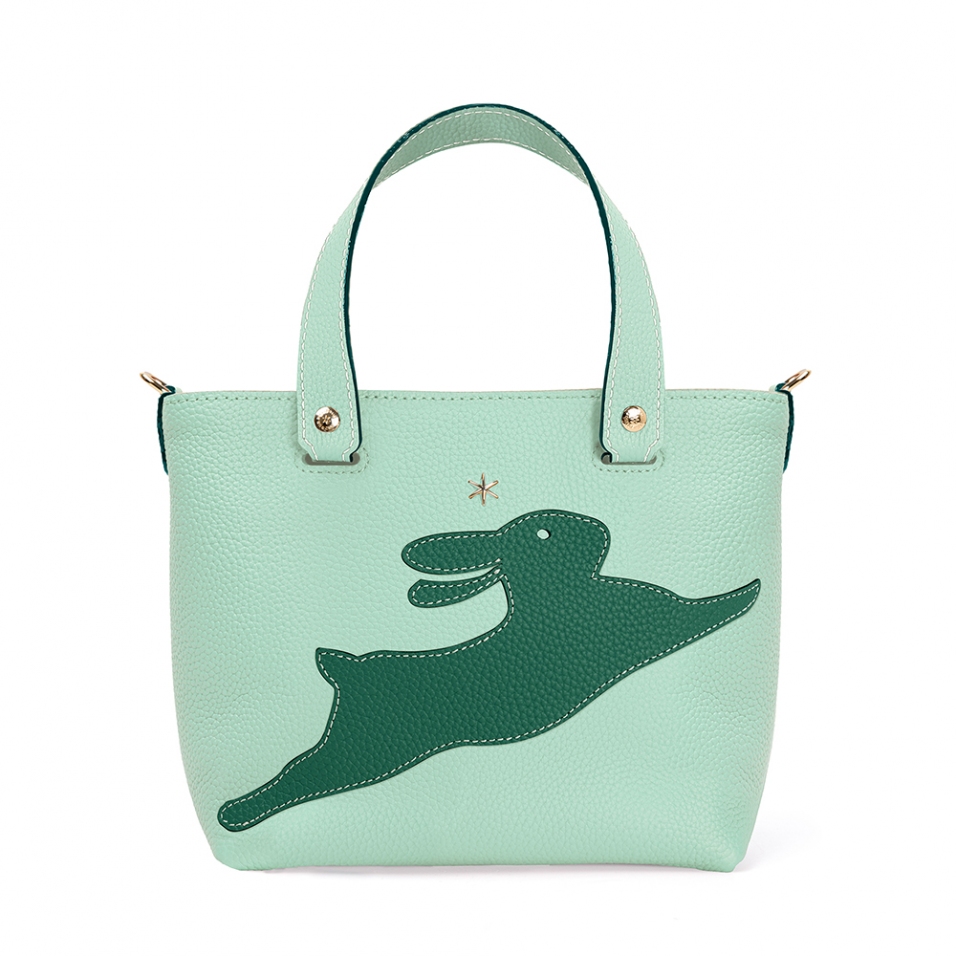 'En L'Air le Sac Lièvre' Sac Cabas Cuir Nappa Opaline & Or