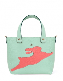 'En L'Air le Sac Lièvre' Sac Cabas Cuir Nappa Opaline & Or