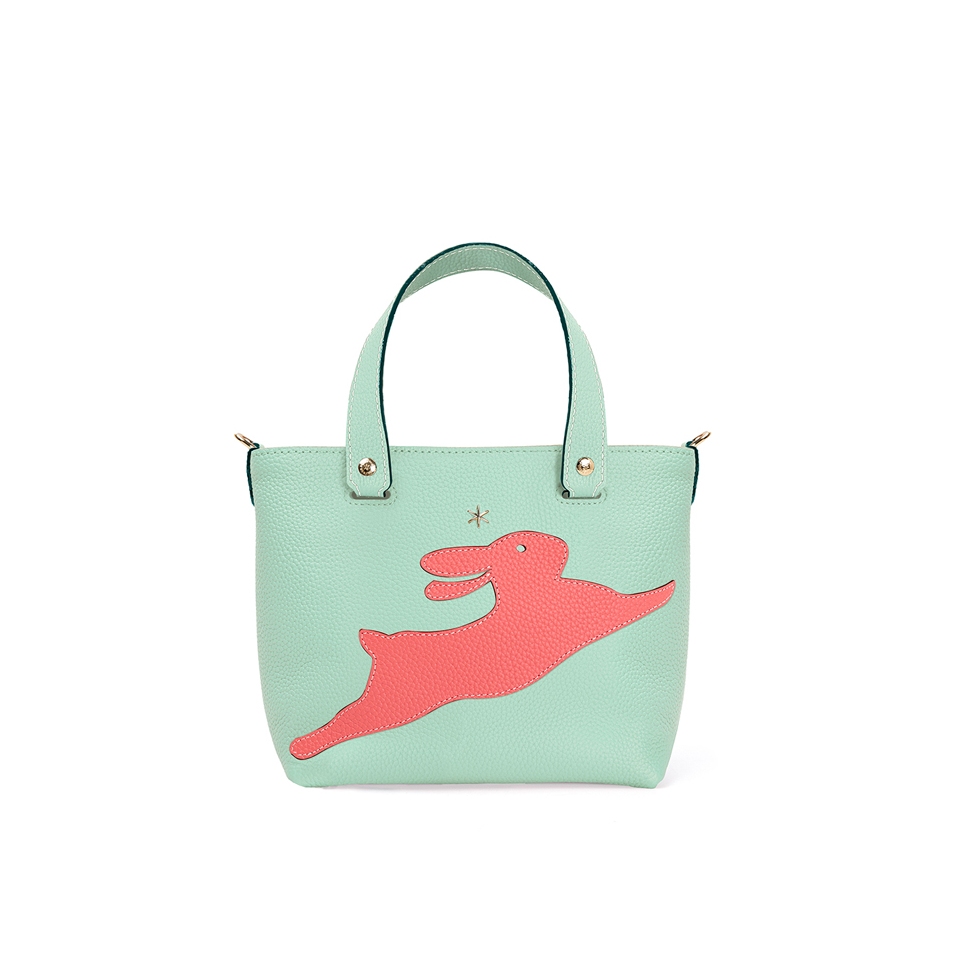 'En L'Air le Sac Lièvre' Nappa Leather Handbag Opaline & Gold