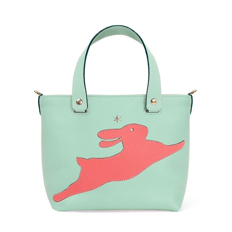 'En L'Air le Sac Lièvre' Nappa Leather Handbag Opaline & Gold
