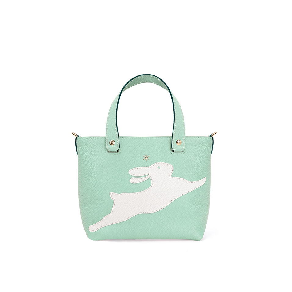 'En L'Air le Sac Lièvre' Sac Cabas Cuir Nappa Opaline & Or