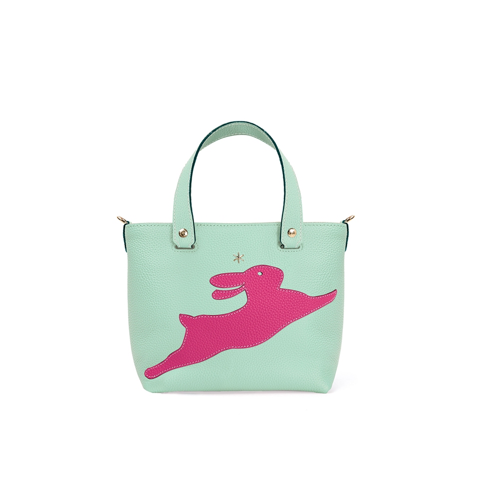 'En L'Air le Sac Lièvre' Sac Cabas Cuir Nappa Opaline & Or