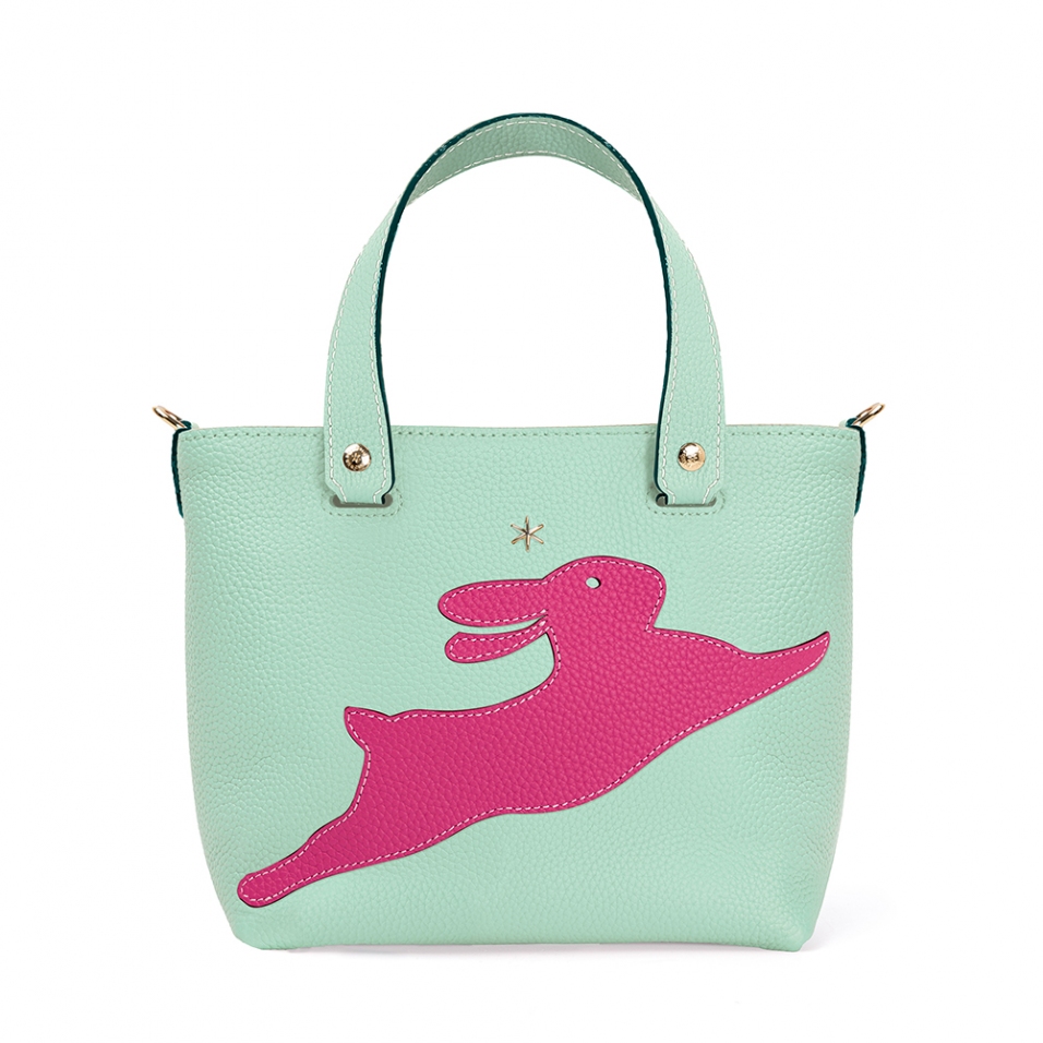 'En L'Air le Sac Lièvre' Nappa Leather Handbag Opaline & Gold