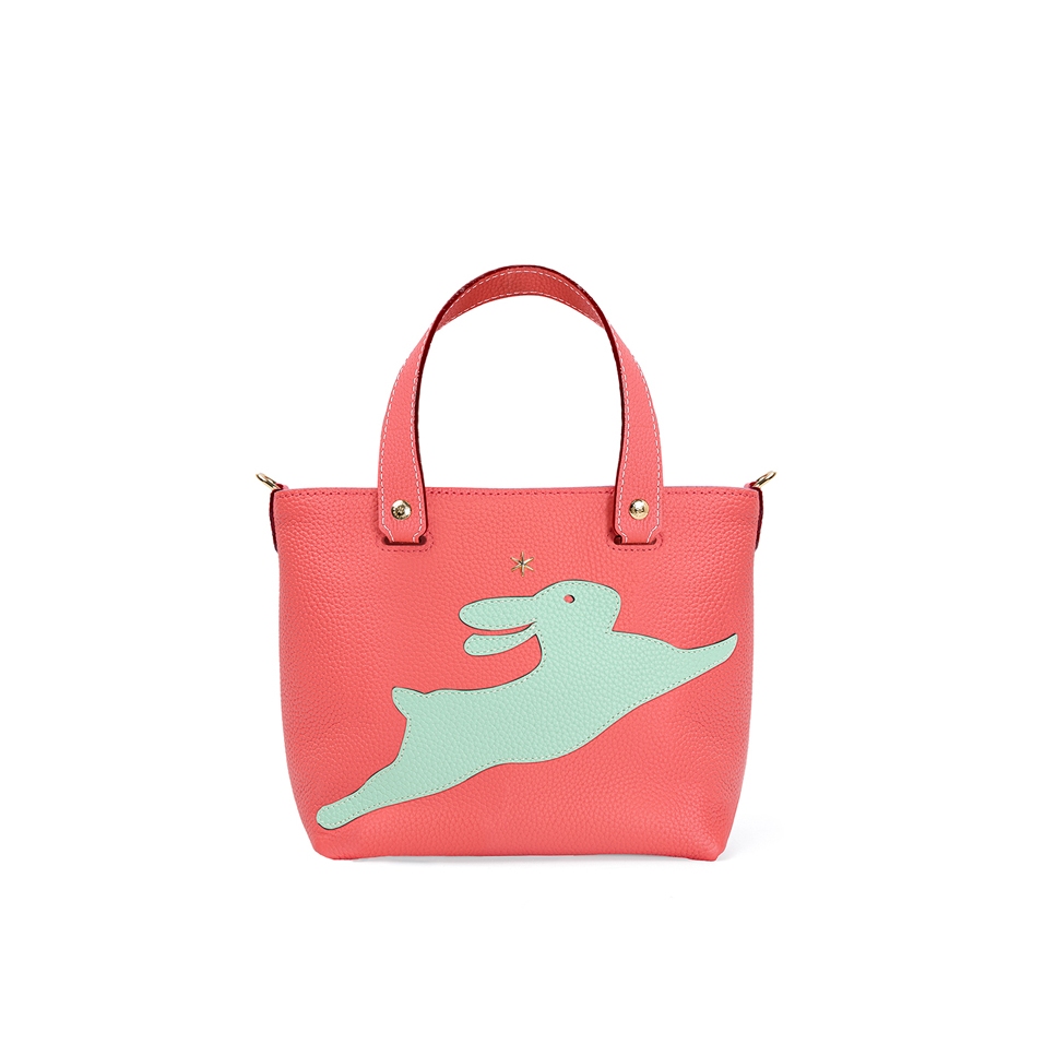 'En L'Air le Sac Lièvre' Sac Cabas Cuir Nappa Opaline & Or