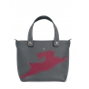 'En L'Air le Sac Lièvre' Sac Cabas Cuir Nappa Ardoise & Or