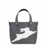 'En L'Air le Sac Lièvre' Sac Cabas Cuir Nappa Ardoise & Or