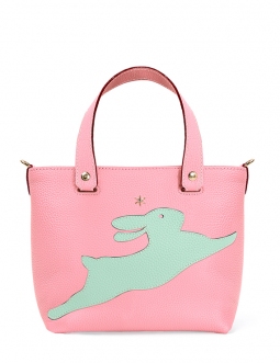 'En L'Air le Sac Lièvre' Nappa Leather Handbag Light Pink & Gold