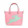 'En L'Air le Sac Lièvre' Sac Cabas Cuir Nappa Rose Poudré & Or