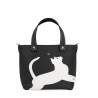 'En L'Air le Sac Le Chat' Nappa Leather Handbag Black & Gold