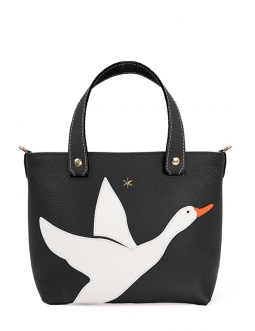 'En L'Air le Sac Oie' Nappa Leather Handbag Black & Gold