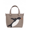 'En L'Air le Sac Pingouin' Nappa Leather Handbag Warm Grey & Gold