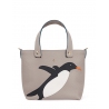 'En L'Air le Sac Pingouin' Nappa Leather Handbag Pearl Grey & Gold