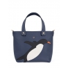 'En L'Air le Sac Pingouin' Nappa Leather Handbag Navy Blue & Gold