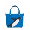 'En L'Air le Sac Pingouin' Sac Cabas Cuir Nappa Cyan & Or