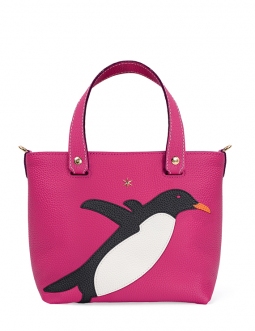 'En L'Air le Sac Pingouin' Nappa Leather Handbag Pink & Gold