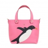 'En L'Air le Sac Pingouin' Sac Cabas Cuir Nappa Rose & Or