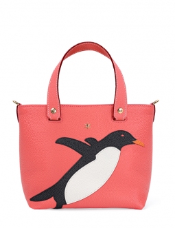'En L'Air le Sac Pingouin' Sac Cabas Cuir Nappa Pastèque & Or