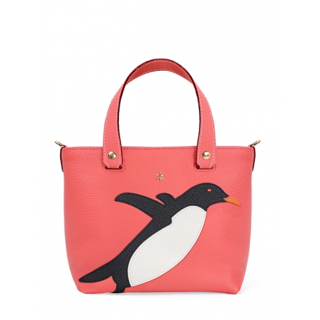 'En L'Air le Sac Pingouin' Sac Cabas Cuir Nappa Pastèque & Or