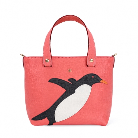 'En L'Air le Sac Pingouin' Nappa Leather Handbag Watermelon & Gold