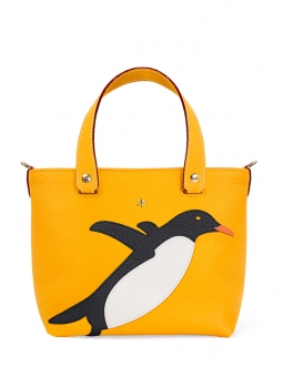 'En L'Air le Sac Pingouin' Sac Cabas Cuir Nappa Miel & Or