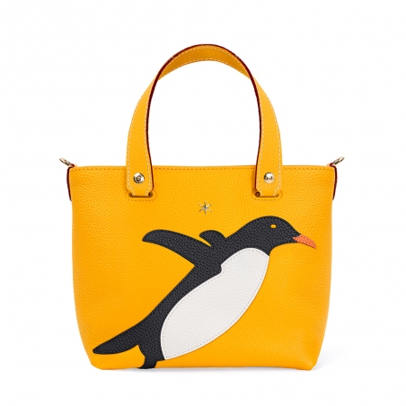 'En L'Air le Sac Pingouin' Sac Cabas Cuir Nappa Miel & Or