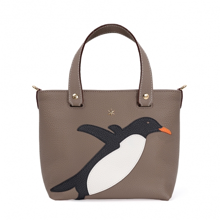 'En L'Air le Sac Pingouin' Sac Cabas Cuir Nappa Volcan & Or