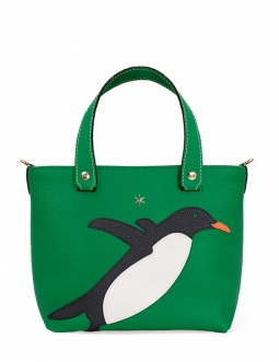 'En L'Air le Sac Pingouin' Sac Cabas Cuir Nappa Lagon & Or
