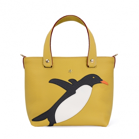 'En L'Air le Sac Pingouin' Nappa Leather Handbag Anis & Gold