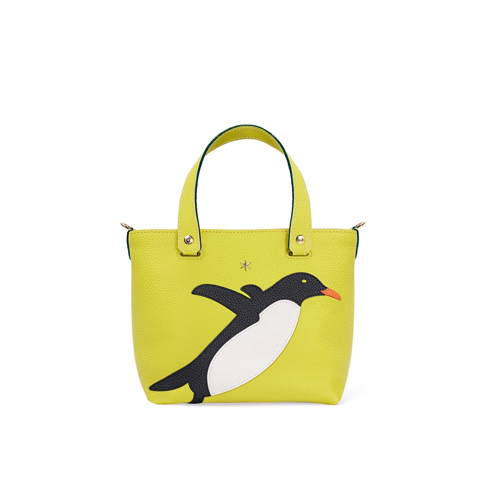 'En L'Air le Sac Pingouin' Nappa Leather Handbag Paille & Gold