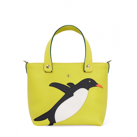 'En L'Air le Sac Pingouin' Nappa Leather Handbag Paille & Gold