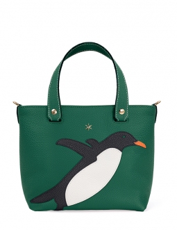 'En L'Air le Sac Pingouin' Nappa Leather Handbag Vert Pin & Or