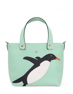 'En L'Air le Sac Pingouin' Sac Cabas Cuir Nappa Opaline & Or