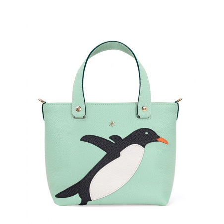 'En L'Air le Sac Pingouin' Nappa Leather Handbag Opaline & Gold