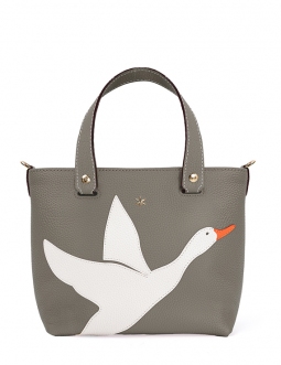 'En L'Air le Sac Oie' Nappa Leather Handbag Elephant Grey & Gold