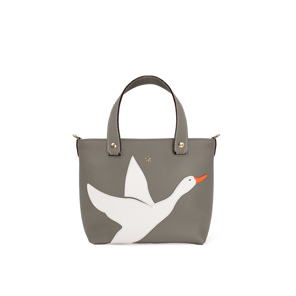'En L'Air le Sac Oie' Sac Cabas Cuir Nappa Éléphant & Or