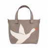 'En L'Air le Sac Oie' Sac Cabas Cuir Nappa Tourterelle & Or