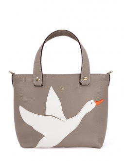 'En L'Air le Sac Oie' Nappa Leather Handbag Warm Grey & Gold