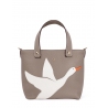 'En L'Air le Sac Oie' Sac Cabas Cuir Nappa Tourterelle & Or