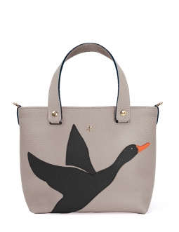 'En L'Air le Sac Oie' Nappa Leather Handbag Pearl Grey & Gold