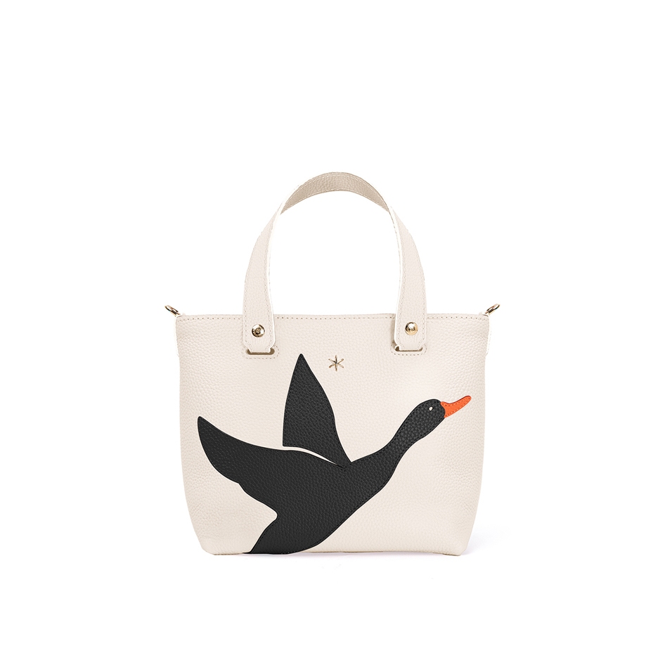 'En L'Air le Sac Oie' Nappa Leather Handbag Cream & Gold