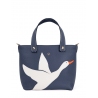 'En L'Air le Sac Oie' Nappa Leather Handbag Navy Blue & Gold