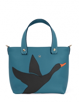 'En L'Air le Sac Oie' Nappa Leather Handbag Indigo & Or