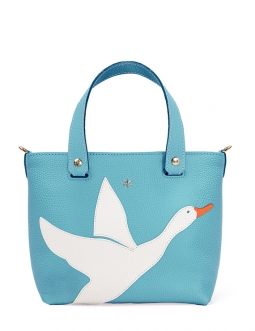 'En L'Air le Sac Oie' Sac Cabas Cuir Nappa Azur & Or