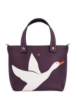 'En L'Air le Sac Oie' Sac Cabas Cuir Nappa Cassis & Or