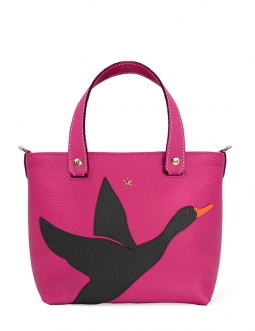 'En L'Air le Sac Oie' Sac Cabas Cuir Nappa Fuchsia & Or