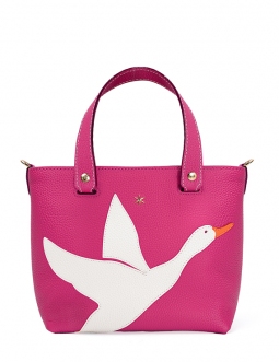'En L'Air le Sac Oie' Sac Cabas Cuir Nappa Fuchsia & Or