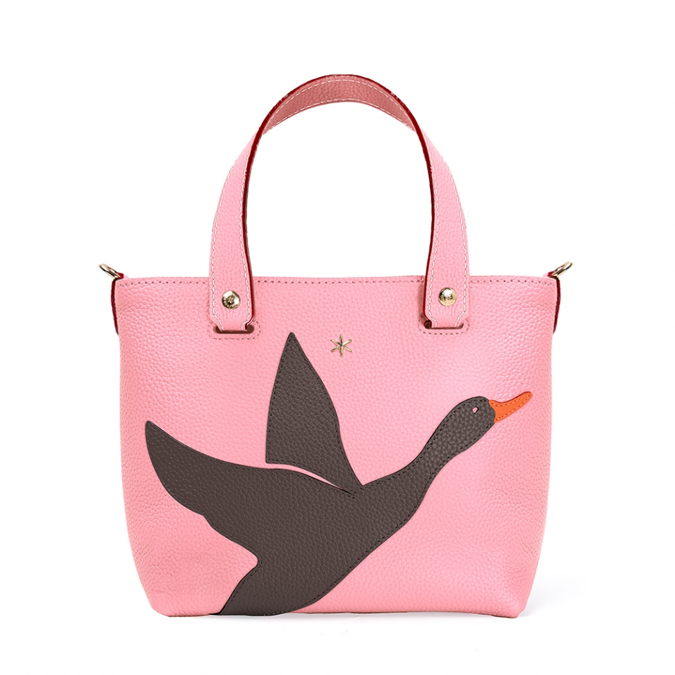 'En L'Air le Sac Oie' Nappa Leather Handbag Light Pink & Gold